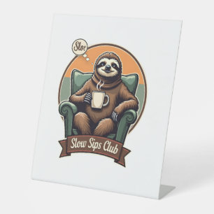 Signe De Table Chemise Café Vintage Paresseux Humour Matin Calme