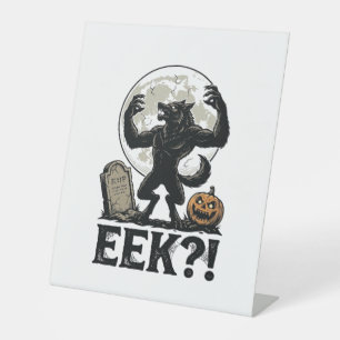 Signe De Table Chemise de loup-garou Halloween Gravure vintage Lu