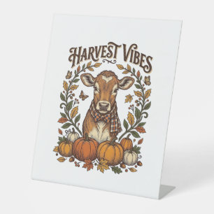 Signe De Table Chemise de veau d'automne Gravure vintage Moisson