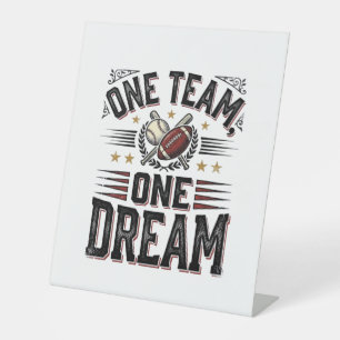 Signe De Table Chemise d'équipe sportive vintage One Team One Dre