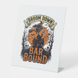 Signe De Table Chemise d'Halloween pour barman Blague Balai de so