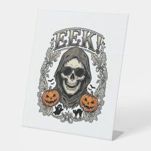 Signe De Table Chemise Graphique Crâne Halloween Gravure Vintage