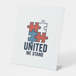 Signe De Table Chemise patriotique à pièce de puzzle United We St