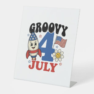 Signe De Table Chemise patriotique de fusée Groovy 4 juillet Desi