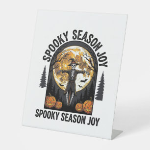 Signe De Table Chemise vintage Halloween avec Scarecrow Moon Art_