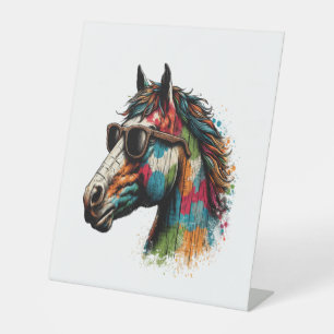 Signe De Table Cheval coloré occidental Vintage rétro