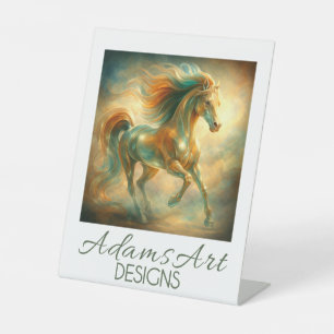 Signe De Table Cheval de Flamme Émeraude Radiante – Fantaisie Élé