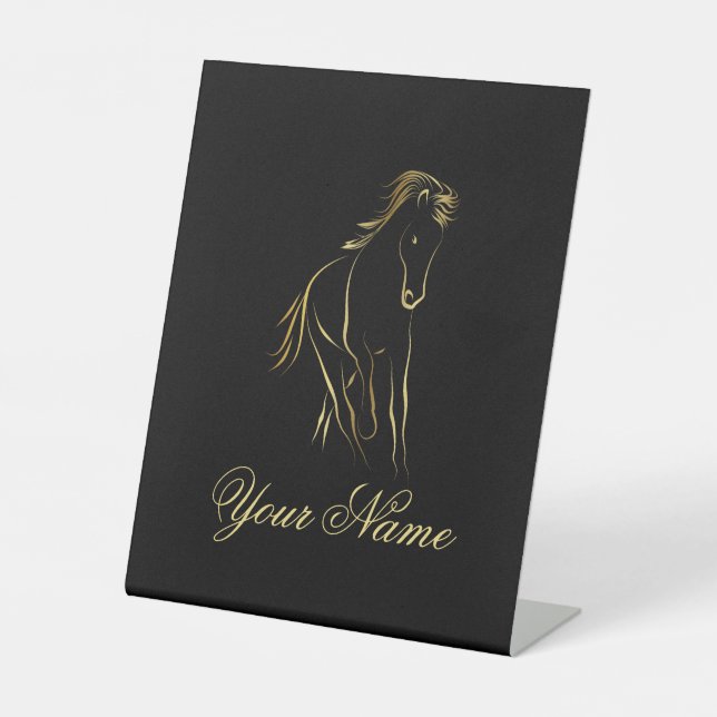 Signe De Table Cheval en or (Recto)