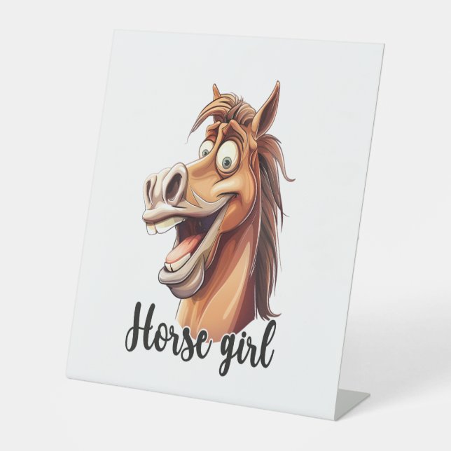 Signe De Table Cheval Fille Drôle Cheval (Recto)