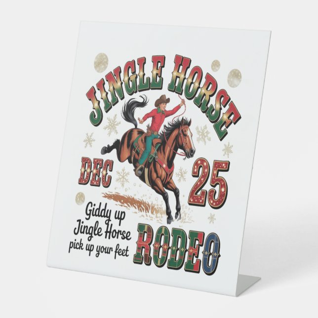 Signe De Table Cheval Jingle Rodeo de Noël (Recto)