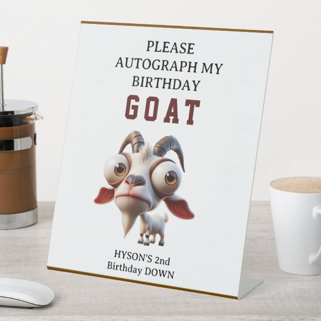 Signe De Table Chèvre mignonne Animaux de ferme 2e fête d'anniver (In SItu)