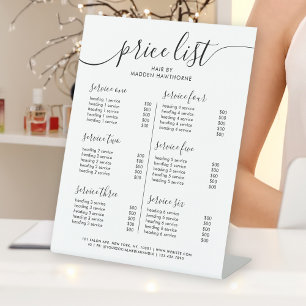 Signe De Table Chic Black Calligraphy Business Service Tarificati