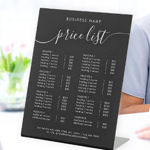 Signe De Table Chic Black Typographie Business Service Liste des