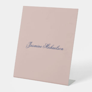 Signe De Table Chic Calligraphie Nom Couleur Or Rose Adorable