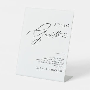 Signe De Table Chic Calligraphy Mariage Téléphone Audio Livre d'o