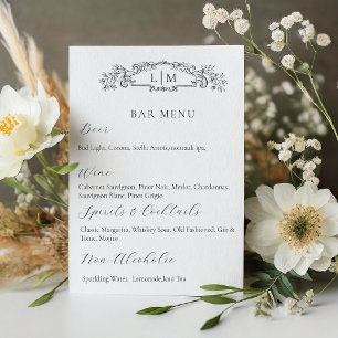 Signe De Table Chic crête botanique Signature Boisson mariage Sig
