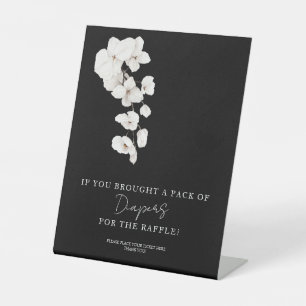 Signe De Table Chic Fête de Naissance Orchidée Blanche et Noire T