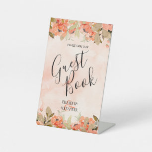 Signe De Table Chic Floral Mariage livre d'hôtes