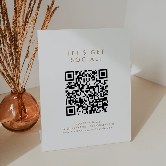 Signe De Table Chic Gold Business Obtenons des médias sociaux (Créateur téléchargé)