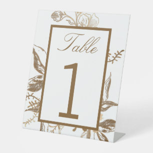 Signe De Table Chic Gold & White Faux Metal Floral Mariage Table
