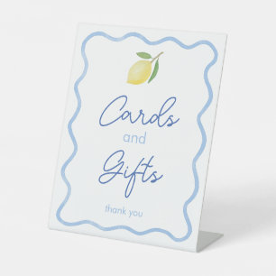 Signe De Table Chic Lemon Wavy Frontales Cartes et Cadeaux Fête d