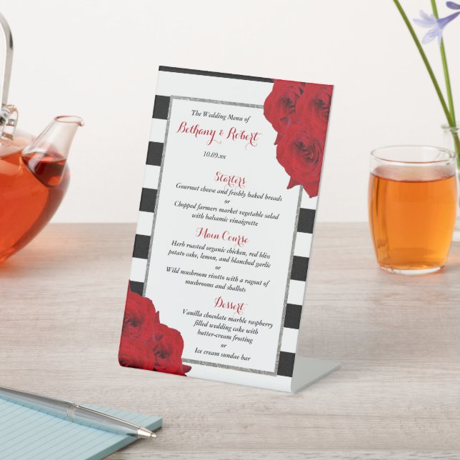 Signe De Table Chic Moderne Luxe Mariage Collection - Roses rouge (In SItu)