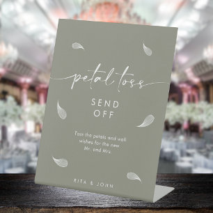 Signe De Table Chic Sage Green Mariage Petal Toss Envoyer
