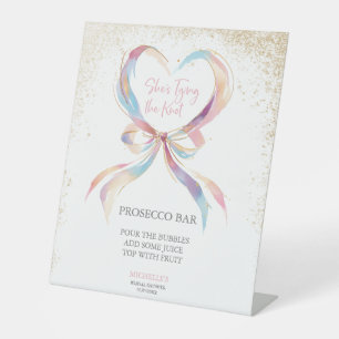 Signe De Table Chic She's Tying The Knot Pink Bow Prosecco Bar