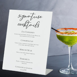 Signe De Table Chic Signature Mariage Cocktails Bar Menu