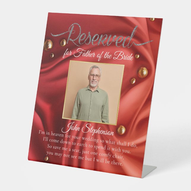 Signe De Table Chic Velvet Rouge Enregistrer Un Siège Photo Maria (Recto)