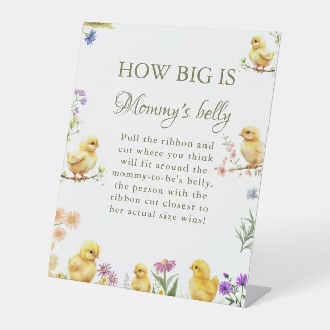 Signe De Table Chicken How Big is maman's ventre Baby shower Jeu (Recto)