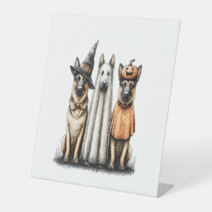 Signe De Table Chien berger allemand Halloween Ghost