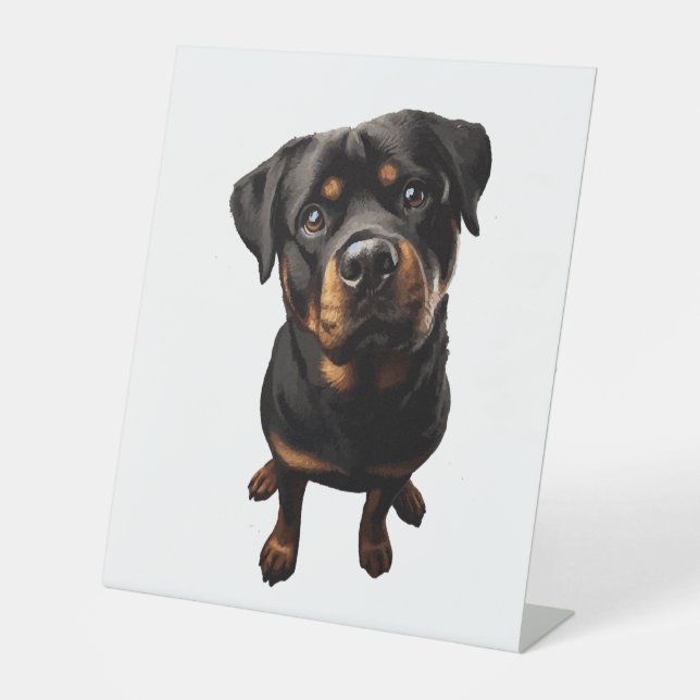 Signe De Table chien de rottweiler (Recto)