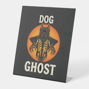 Signe De Table Chien Fantôme Halloween Horreur Vecteur