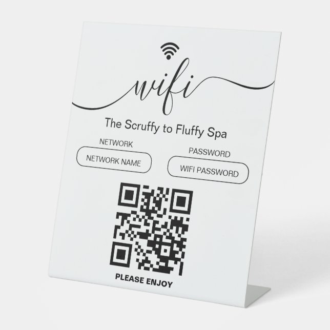 Signe De Table Chien Grooming Business Sign Connexion WiFi gratui (Recto)