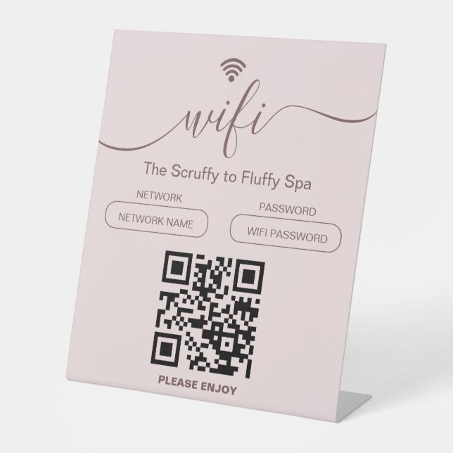 Signe De Table Chien Grooming Business Sign Connexion WiFi gratui (Recto)