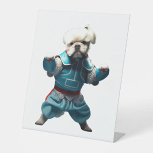 Signe De Table Chien Knows Karate transformé