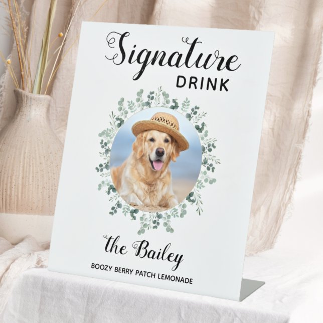 Signe De Table Chien Mariage Bar Animaux de compagnie Signature B (Créateur téléchargé)