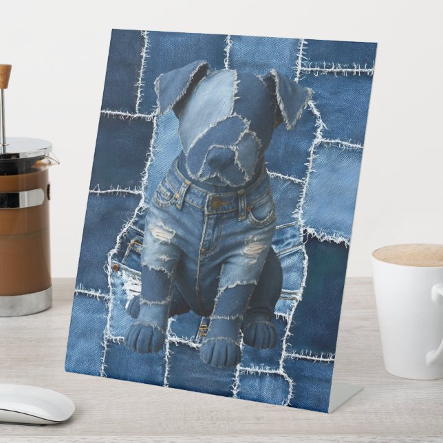 Signe De Table Chien Patchwork Art Denim (In SItu)