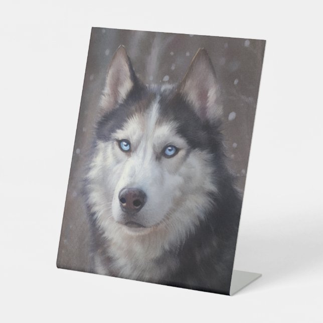 Signe De Table Chien sibérien Husky (Recto)