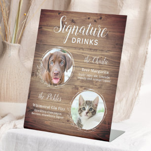 Signe De Table Chien Signature Boissons Animaux de compagnie Phot