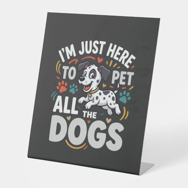 Signe De Table Chiens Drôles Amoureux Des Animaux Vector (Recto)