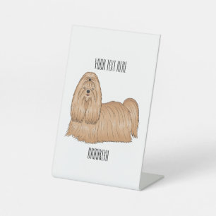Signe De Table Chih tzu long cheveux dessin de chien
