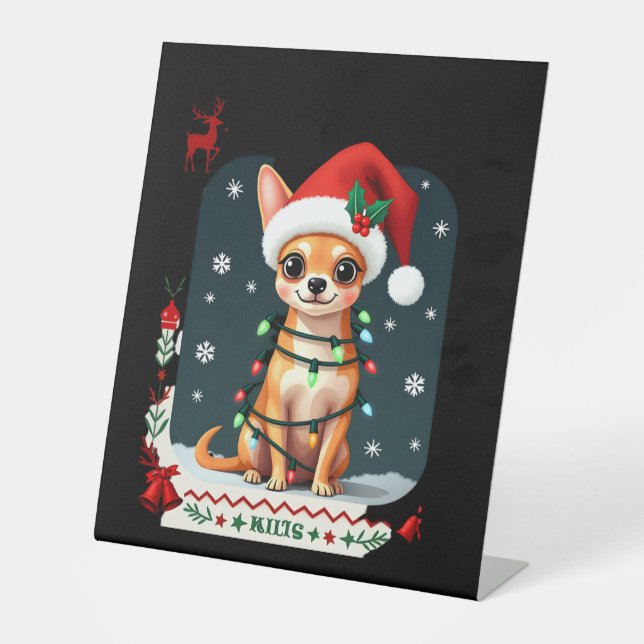 Signe De Table Chihuahua Christmas Santa Ugly Sweater Dog Lover X (Recto)