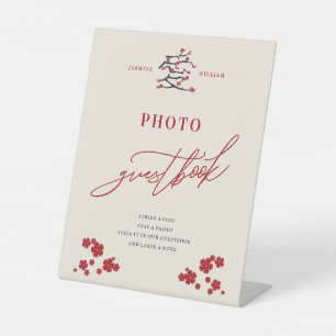 Signe De Table Chinese Love Red Cherry Blossoms Photo Guestbook