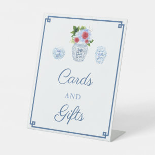 Signe De Table Chinoiserie Cartes Et Cadeaux Bleus Et Rouges