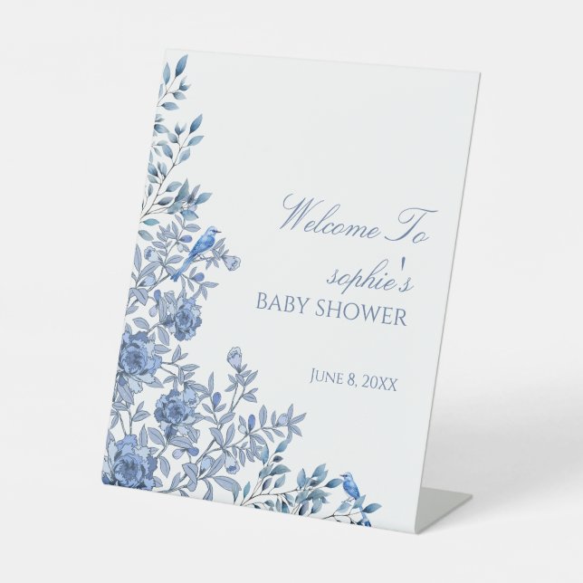 Signe De Table Chinoiserie French Blue Welcome Baby (Recto)
