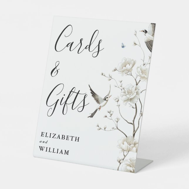 Signe De Table Chinoiserie Moderne Élégante Cartes Et Cadeaux Flo (Recto)