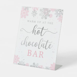 Signe De Table Chocolat chaud Silver rose Silver Snowflakes hiver