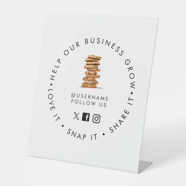 Signe De Table Chocolat Chip Boulangerie de biscuits Suivez les m (Recto)